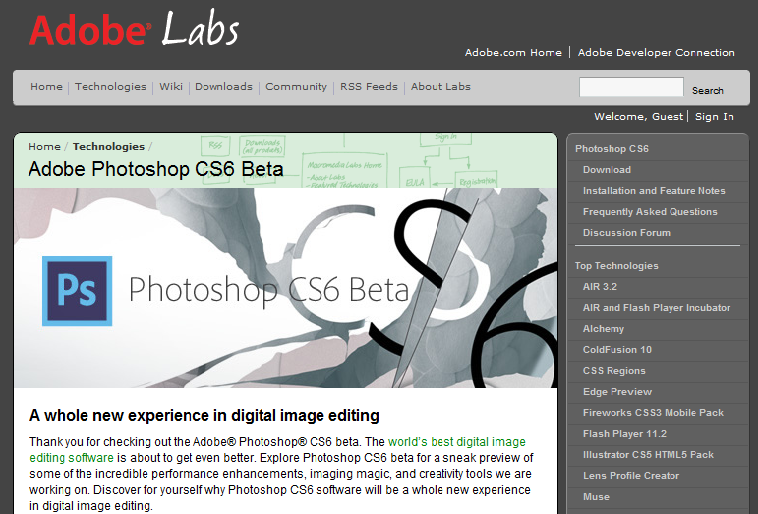 Adobe Announces Photoshop CS6 Beta (Download)